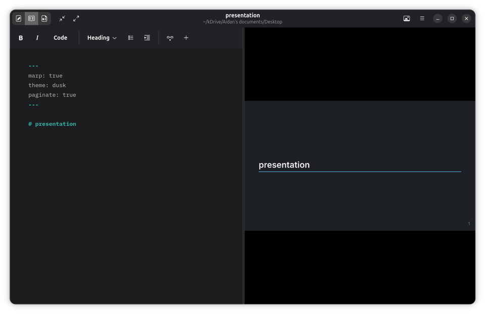 Editor preview